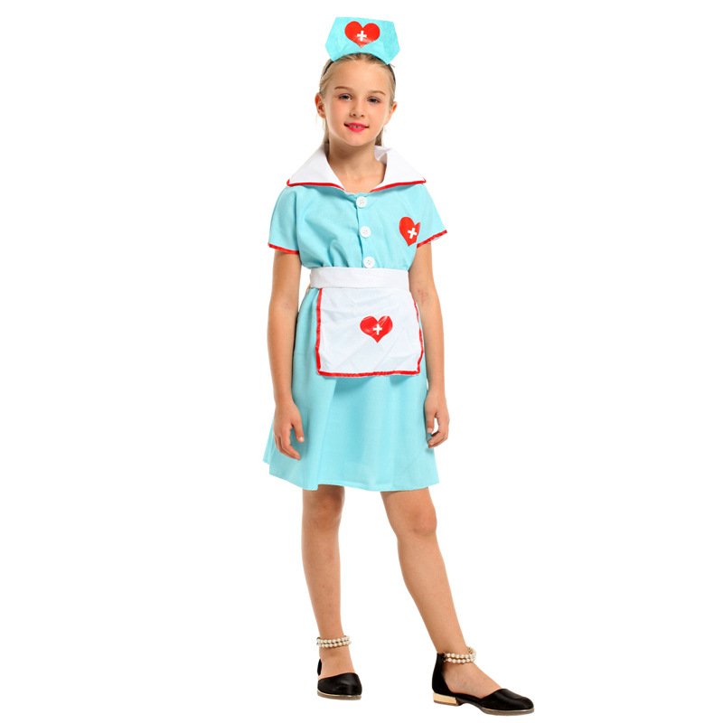 Blue Nurse Cosplay Costume/Dresses for kids - Image 3