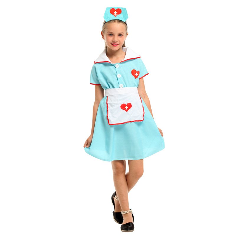 Blue Nurse Cosplay Costume/Dresses for kids - Image 2
