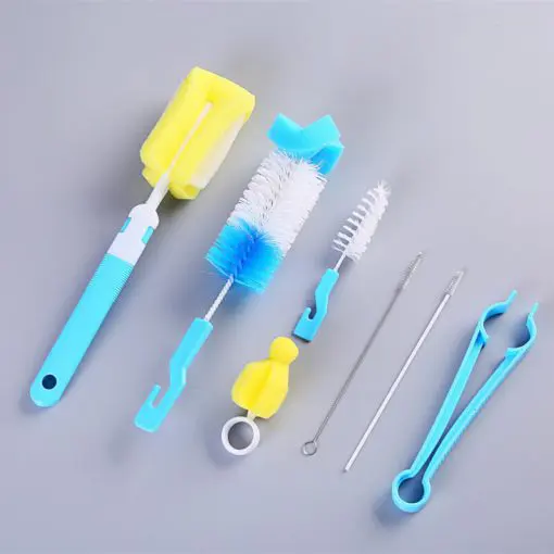 Baby Bottle & Nipple Cleaning Sponge Brush Tools Set - Image 3