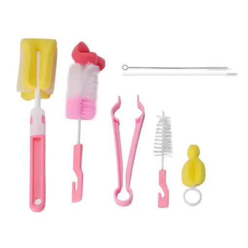 Baby Bottle & Nipple Cleaning Sponge Brush Tools Set - Image 7