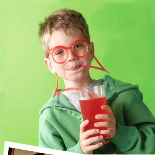 Funny Soft Drinking Eye Glasses Straw - Image 2