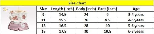 Size chart sv