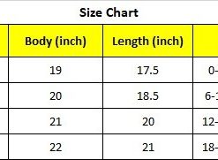 Part Romper Size Chart