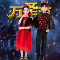 Halloween Vampire Cosplay Black and Red Costume