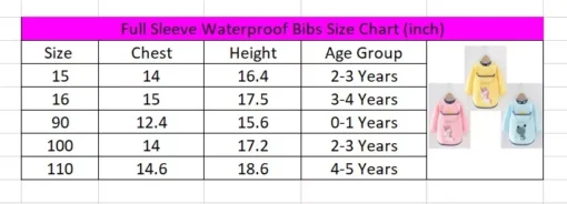 Full Sleeve Waterproof Bibs Size Chart 1 jpg