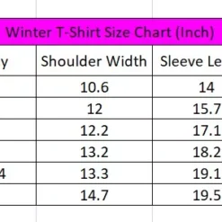 New Winter T Shirt Size Chart jpg