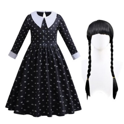 Wednesday Adams Halloween Costume with Wig (WAHC241019)