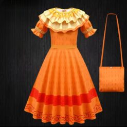 Encanto Girls Madrigal Pepa Orange Costume