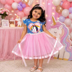 Unicorn Party Dress For Baby Girls (UPD23000100)